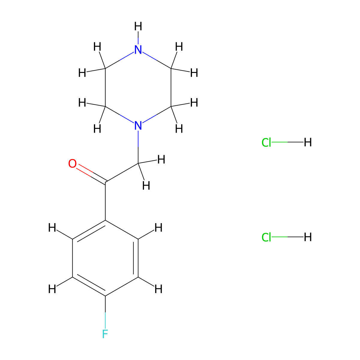 1-(4-Fluorophenyl)-2-(piperazin-1-yl)ethan-1-one dihydrochloride molecular structure, CAS 1019058-85-5