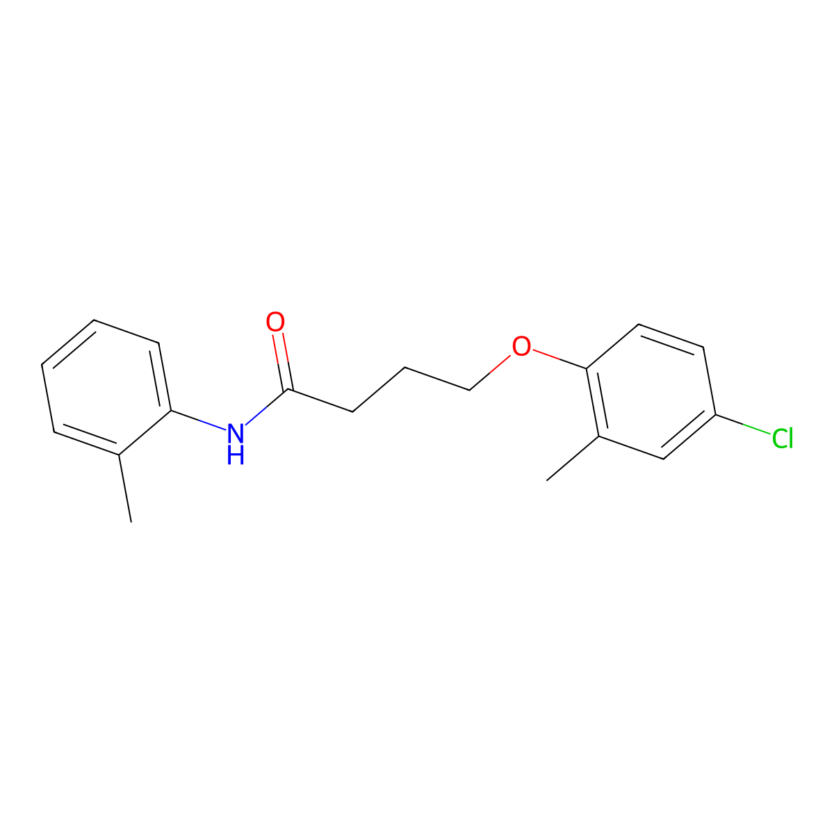 4-(4-chloro-2-methylphenoxy)-N-(2-methylphenyl)butanamide molecular structure, CAS 101906-58-5