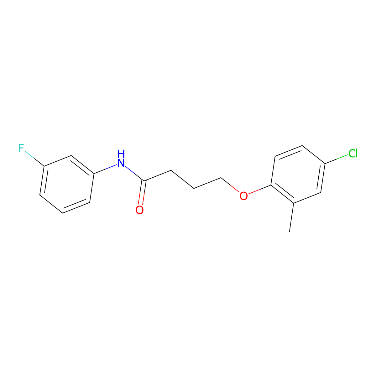 4-(4-chloro-2-methylphenoxy)-N-(3-fluorophenyl)butanamide molecular structure, CAS 101906-75-6