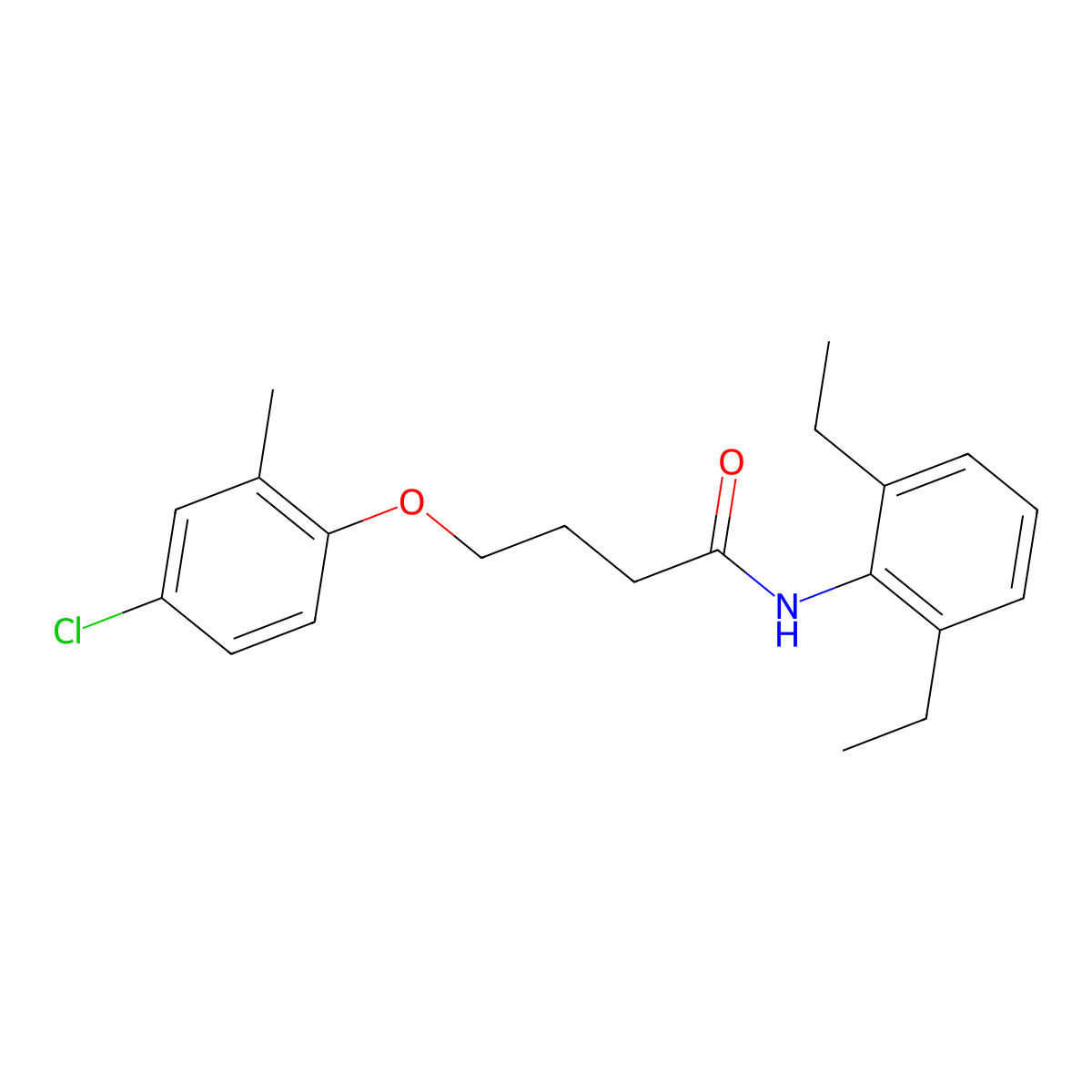 4-(4-chloro-2-methylphenoxy)-N-(2,6-diethylphenyl)butanamide molecular structure, CAS 101906-92-7