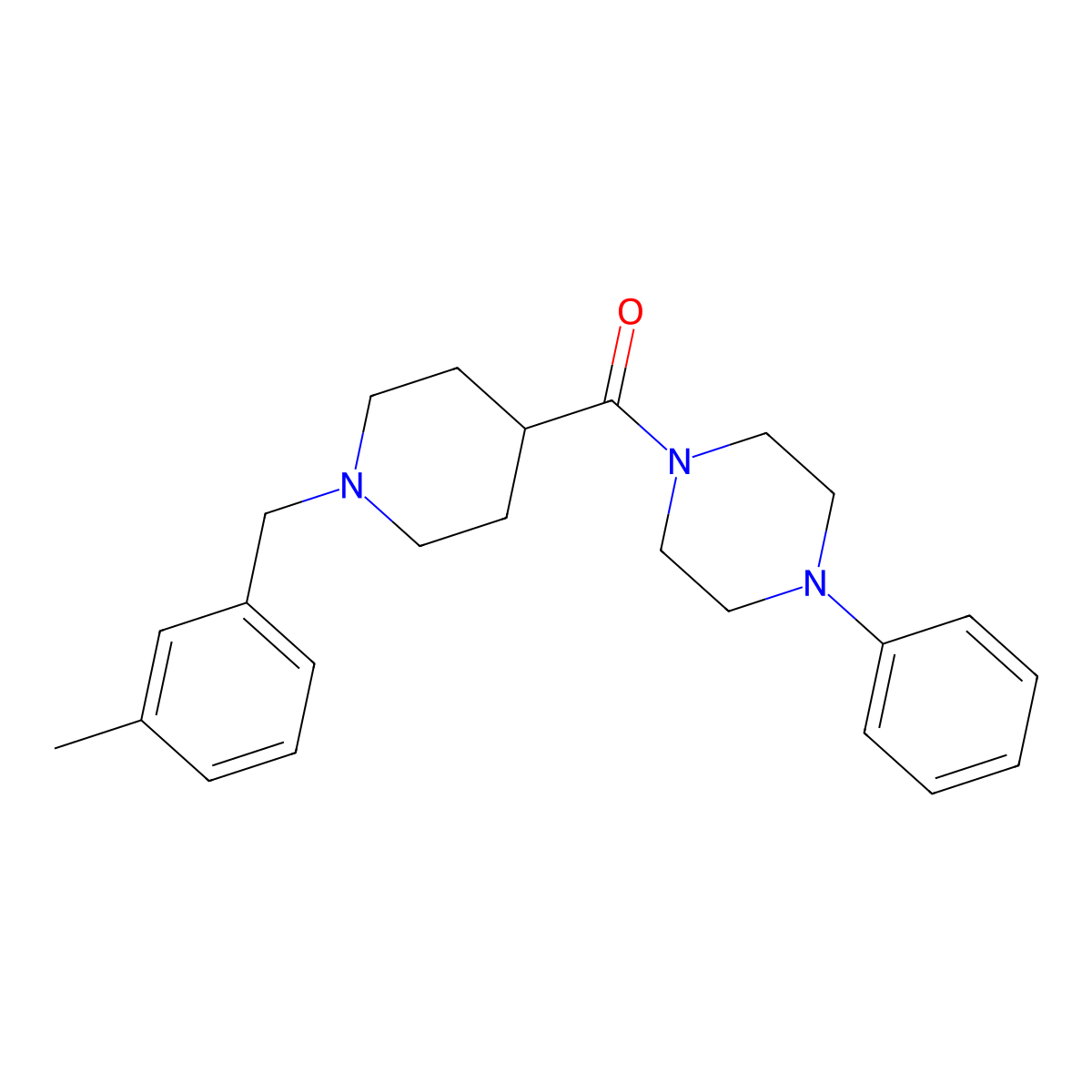 [1-(3-Methylbenzyl)piperidin-4-yl](4-phenylpiperazin-1-yl)methanone molecular structure, CAS 1019060-88-8