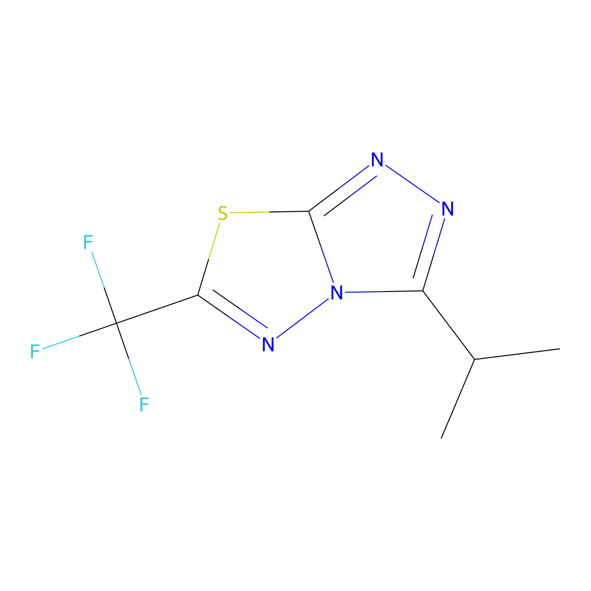 3-(Propan-2-yl)-6-(trifluoromethyl)[1,2,4]triazolo[3,4-b][1,3,4]thiadiazole molecular structure, CAS 1019062-59-9