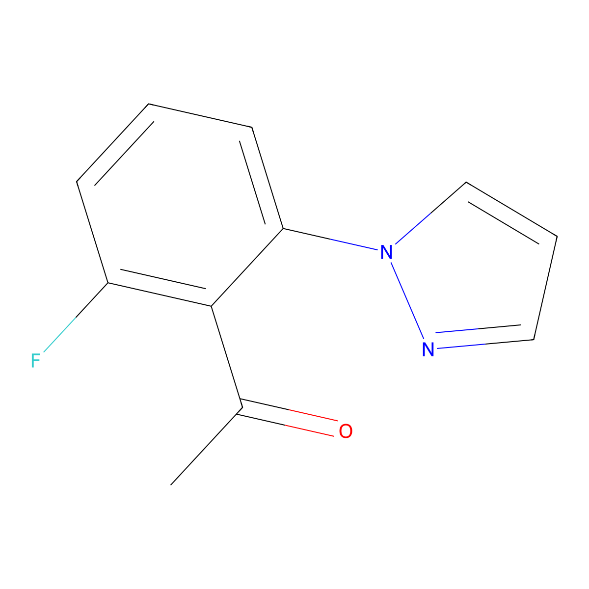 1-(2-fluoro-6-(1H-pyrazol-1-yl)phenyl)ethan-1-one molecular structure, CAS 1019073-03-0