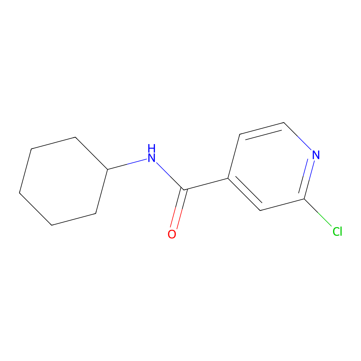 2-Chloro-N-cyclohexylpyridine-4-carboxamide molecular structure, CAS 1019075-20-7