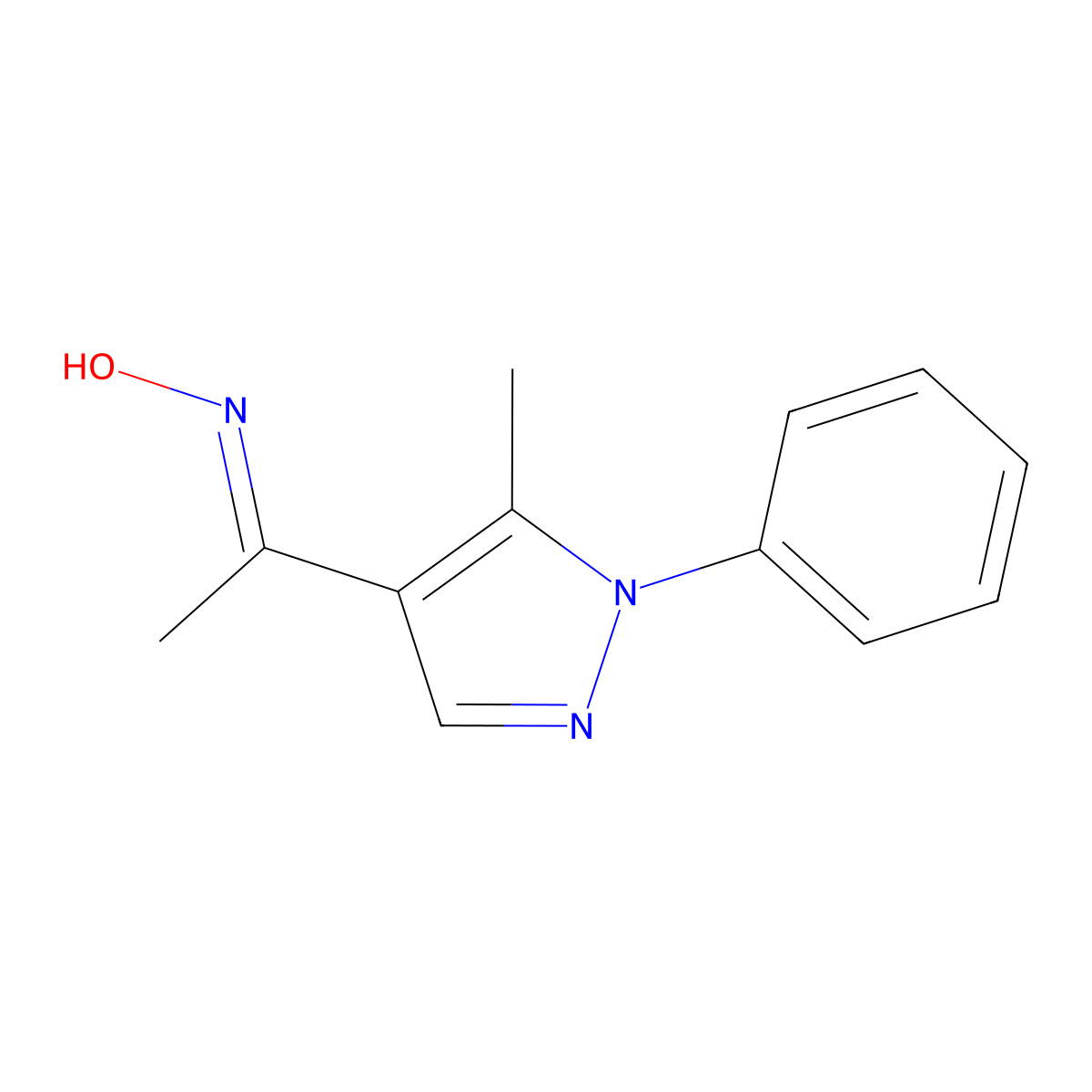 N-[1-(5-methyl-1-phenyl-1H-pyrazol-4-yl)ethylidene]hydroxylamine molecular structure, CAS 1019075-43-4