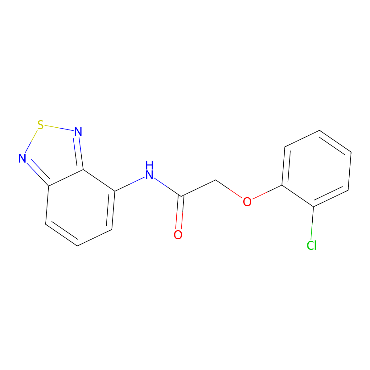 N-(2,1,3-benzothiadiazol-4-yl)-2-(2-chlorophenoxy)acetamide molecular structure, CAS 1019078-63-7