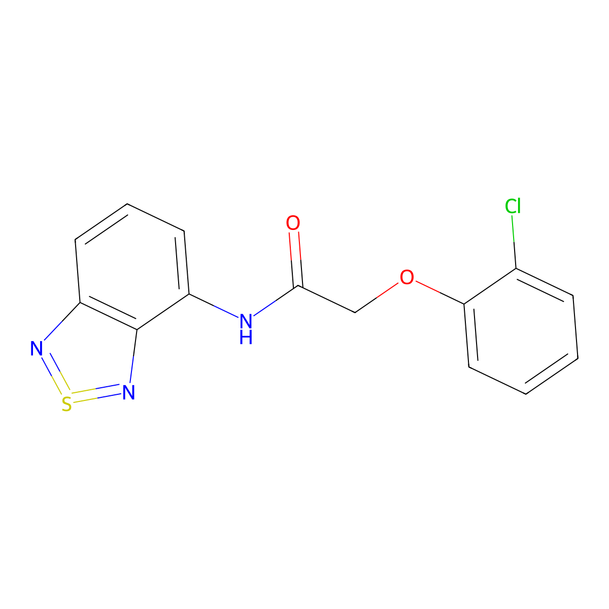 N-(2,1,3-benzothiadiazol-4-yl)-2-(2-chlorophenoxy)acetamide molecular structure, CAS 1019078-63-7