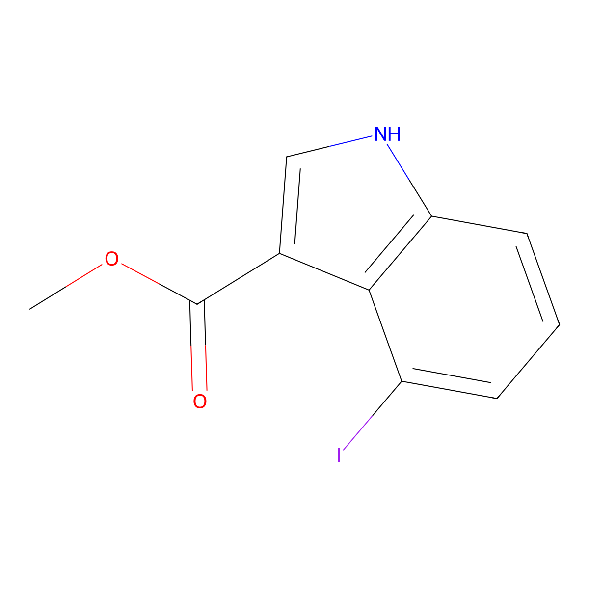 Methyl 4-iodo-1H-indole-3-carboxylate molecular structure, CAS 101909-44-8