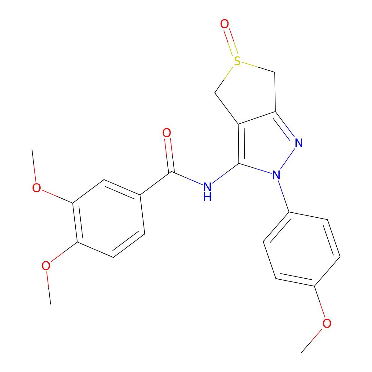 3,4-dimethoxy-N-[2-(4-methoxyphenyl)-5-oxo-4,6-dihydrothieno[3,4-c]pyrazol-3-yl]benzamide molecular structure, CAS 1019094-60-0