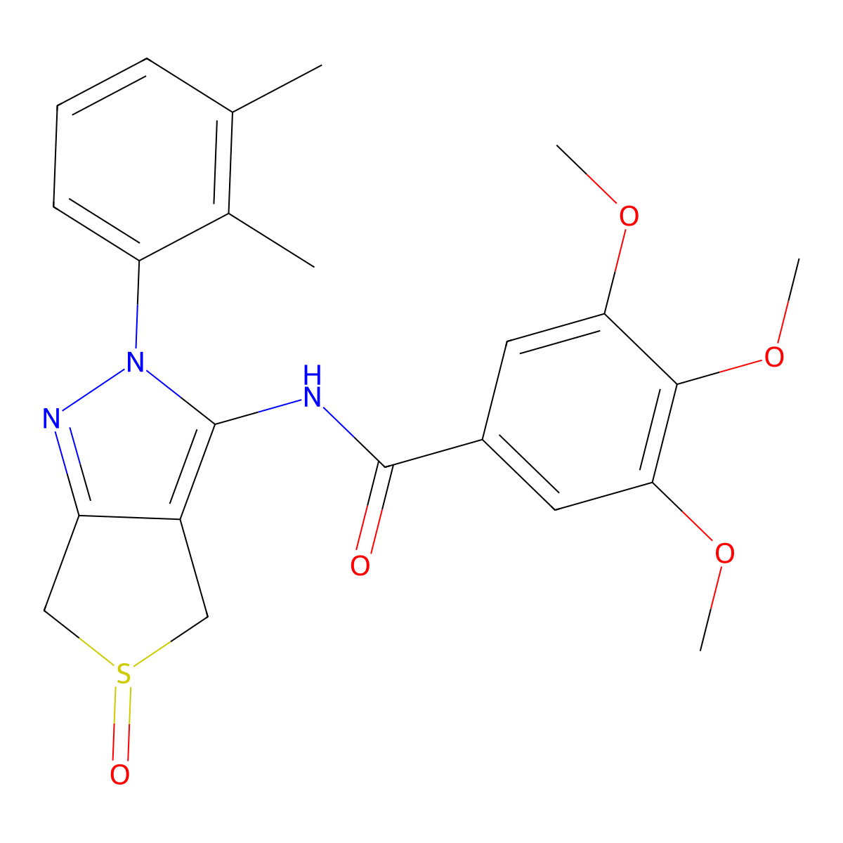 N-[2-(2,3-dimethylphenyl)-5-oxo-4,6-dihydrothieno[3,4-c]pyrazol-3-yl]-3,4,5-trimethoxybenzamide molecular structure, CAS 1019094-76-8