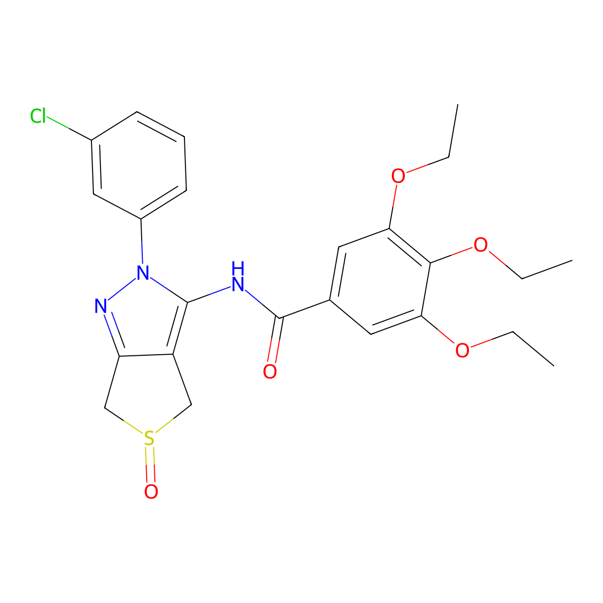 N-(2-(3-chlorophenyl)-5-oxido-4,6-dihydro-2H-thieno[3,4-c]pyrazol-3-yl)-3,4,5-triethoxybenzamide molecular structure, CAS 1019094-84-8