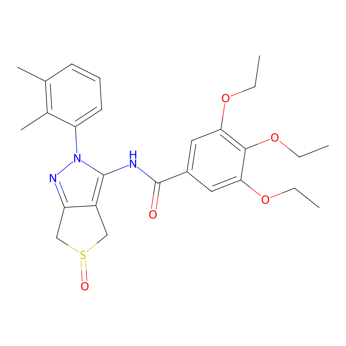 N-(2-(2,3-dimethylphenyl)-5-oxido-4,6-dihydro-2H-thieno[3,4-c]pyrazol-3-yl)-3,4,5-triethoxybenzamide molecular structure, CAS 1019094-90-6