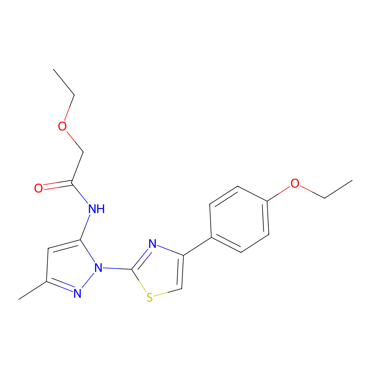 2-ethoxy-N-{1-[4-(4-ethoxyphenyl)-1,3-thiazol-2-yl]-3-methyl-1H-pyrazol-5-yl}acetamide molecular structure, CAS 1019095-58-9