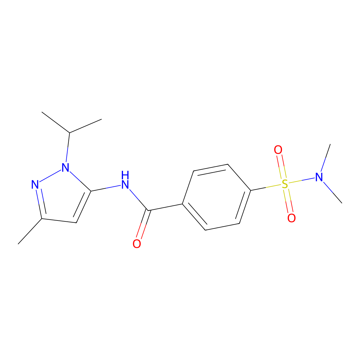 4-(dimethylsulfamoyl)-N-[3-methyl-1-(propan-2-yl)-1H-pyrazol-5-yl]benzamide molecular structure, CAS 1019097-30-3