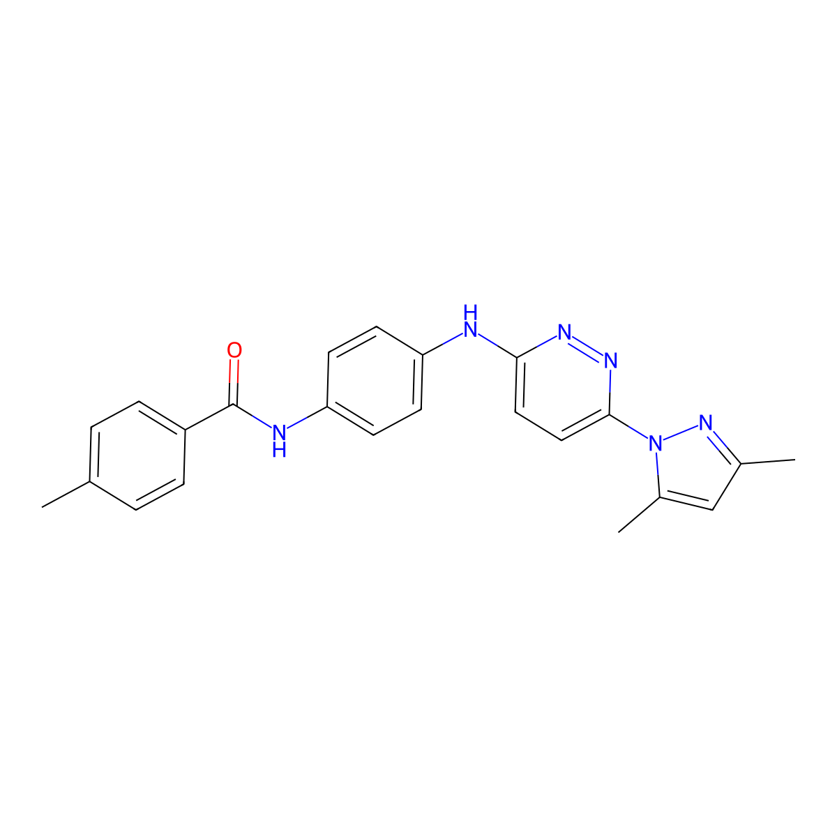 N-(4-{[6-(3,5-dimethyl-1H-pyrazol-1-yl)pyridazin-3-yl]amino}phenyl)-4-methylbenzamide molecular structure, CAS 1019097-53-0