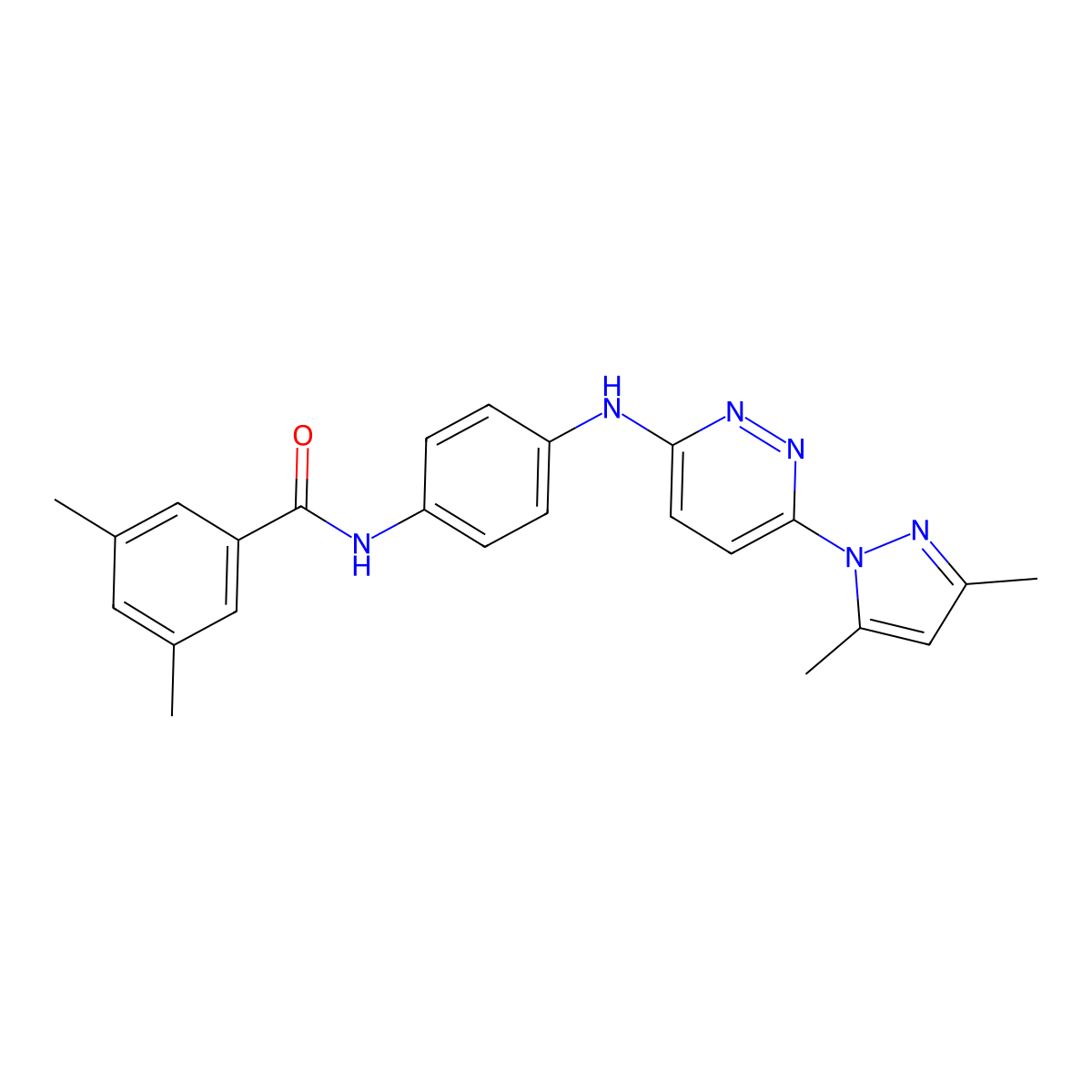 N-(4-{[6-(3,5-dimethyl-1H-pyrazol-1-yl)pyridazin-3-yl]amino}phenyl)-3,5-dimethylbenzamide molecular structure, CAS 1019097-56-3