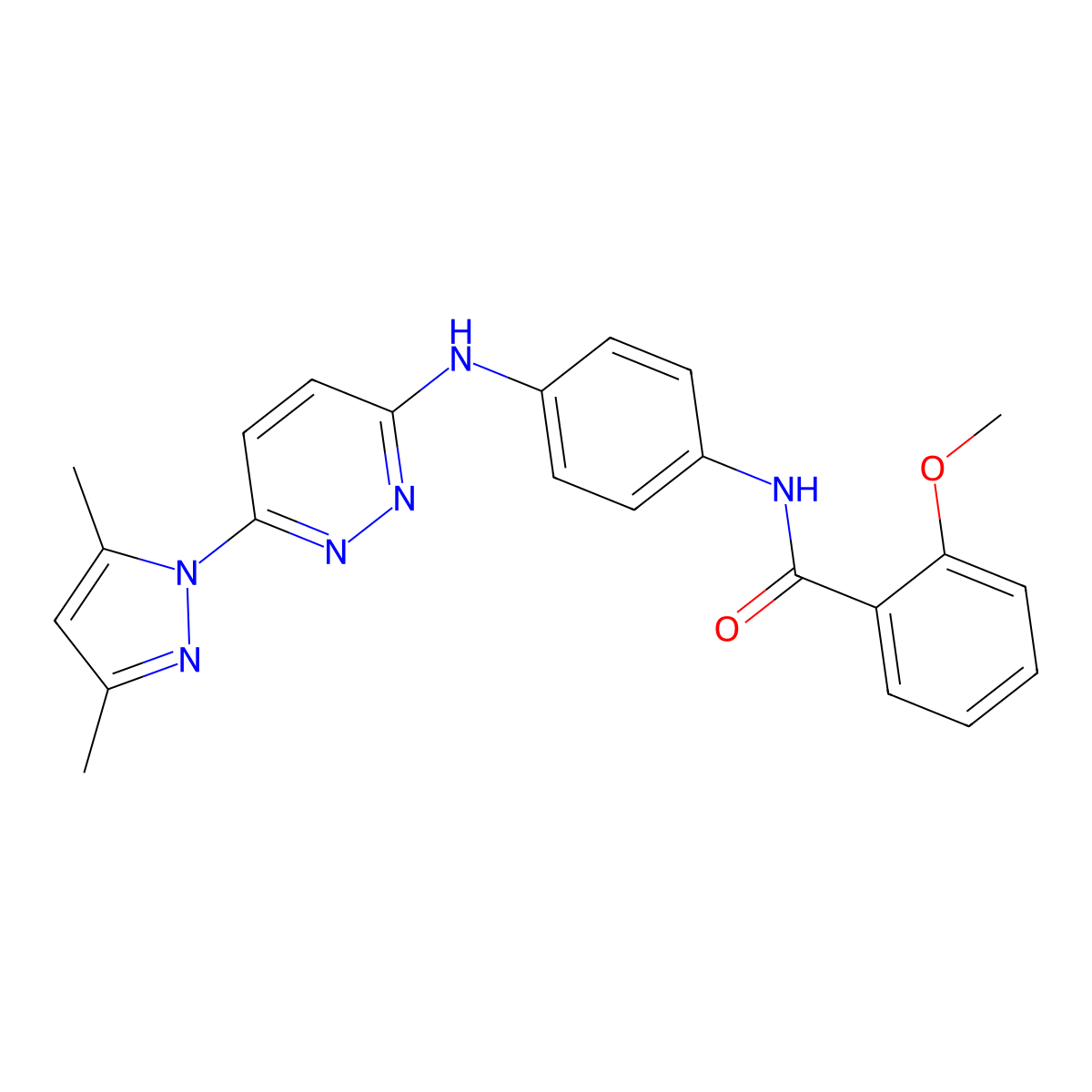 N-(4-{[6-(3,5-dimethyl-1H-pyrazol-1-yl)pyridazin-3-yl]amino}phenyl)-2-methoxybenzamide molecular structure, CAS 1019097-62-1