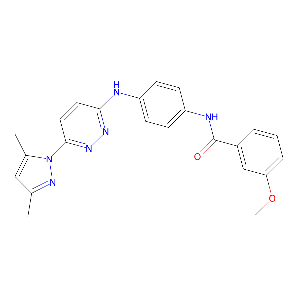 N-(4-{[6-(3,5-dimethyl-1H-pyrazol-1-yl)pyridazin-3-yl]amino}phenyl)-3-methoxybenzamide molecular structure, CAS 1019097-65-4