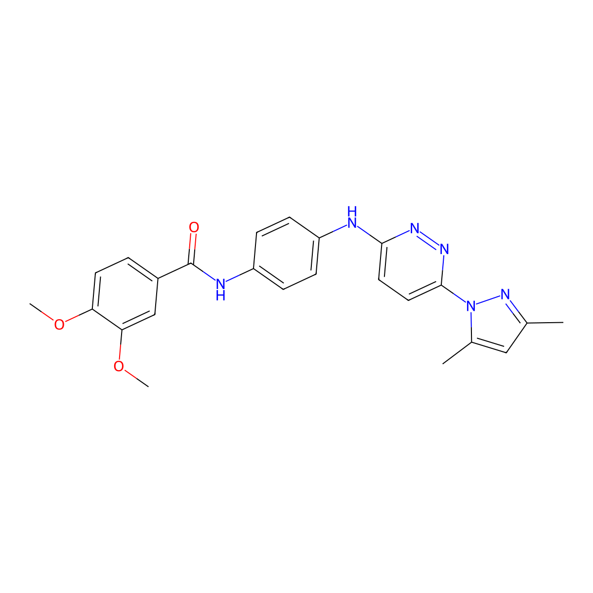 N-(4-{[6-(3,5-dimethyl-1H-pyrazol-1-yl)pyridazin-3-yl]amino}phenyl)-3,4-dimethoxybenzamide molecular structure, CAS 1019097-74-5