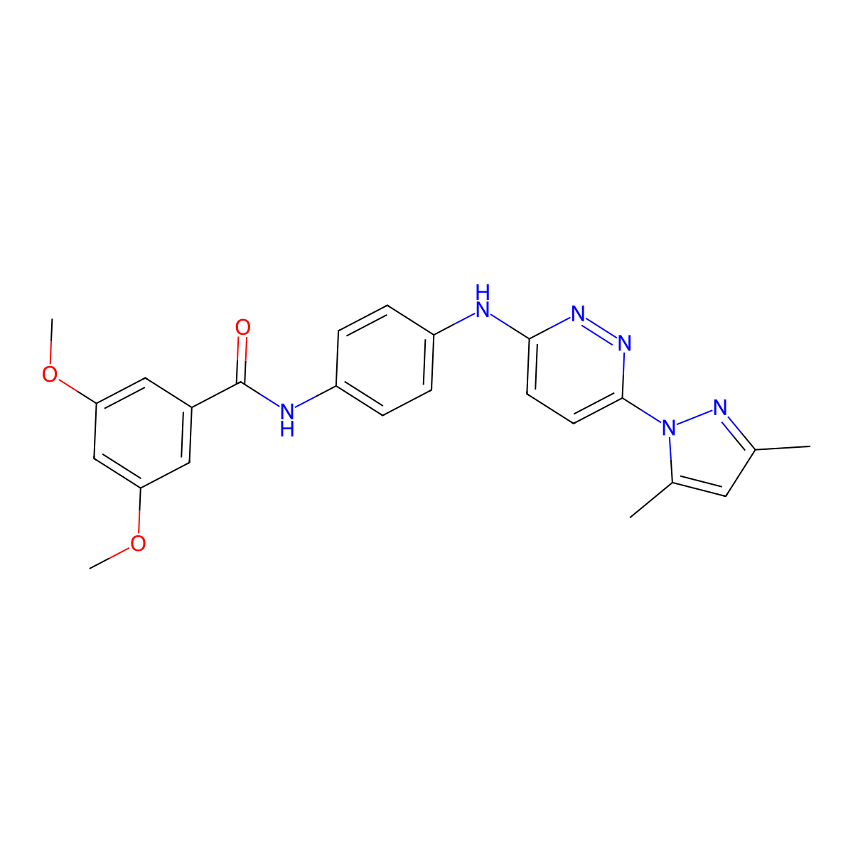 N-(4-{[6-(3,5-dimethyl-1H-pyrazol-1-yl)pyridazin-3-yl]amino}phenyl)-3,5-dimethoxybenzamide molecular structure, CAS 1019097-79-0