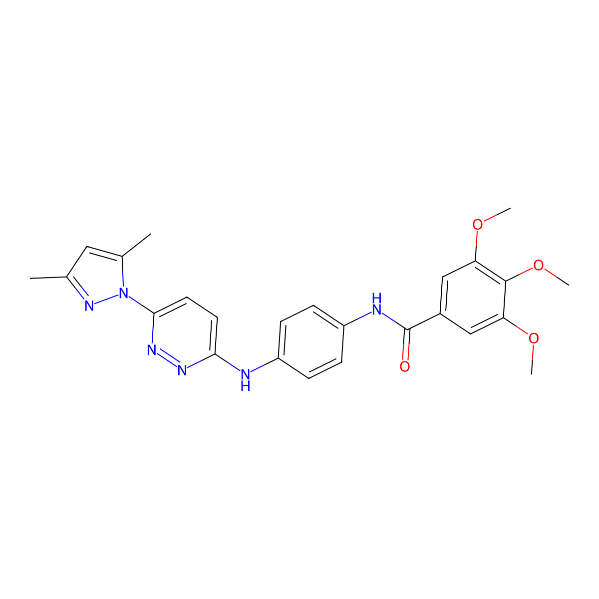 N-(4-{[6-(3,5-dimethyl-1H-pyrazol-1-yl)pyridazin-3-yl]amino}phenyl)-3,4,5-trimethoxybenzamide molecular structure, CAS 1019097-82-5
