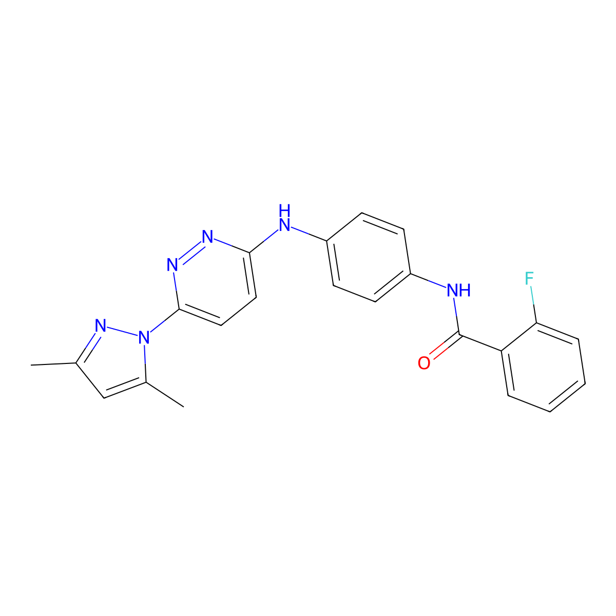 N-(4-{[6-(3,5-dimethyl-1H-pyrazol-1-yl)pyridazin-3-yl]amino}phenyl)-2-fluorobenzamide molecular structure, CAS 1019097-85-8
