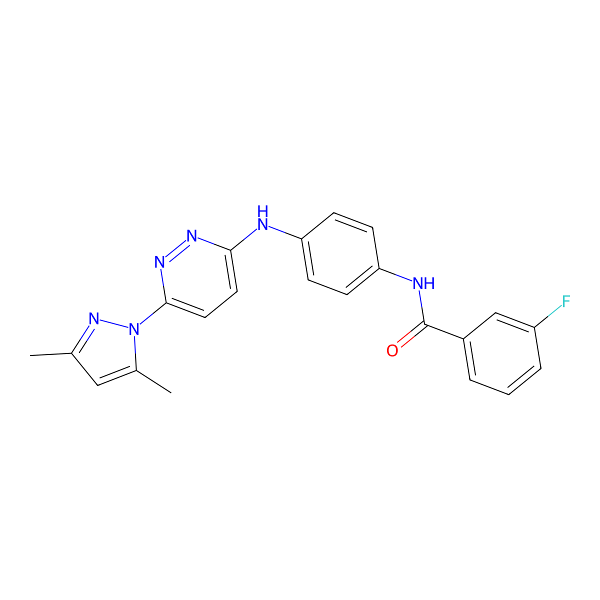 N-(4-{[6-(3,5-dimethyl-1H-pyrazol-1-yl)pyridazin-3-yl]amino}phenyl)-3-fluorobenzamide molecular structure, CAS 1019097-88-1