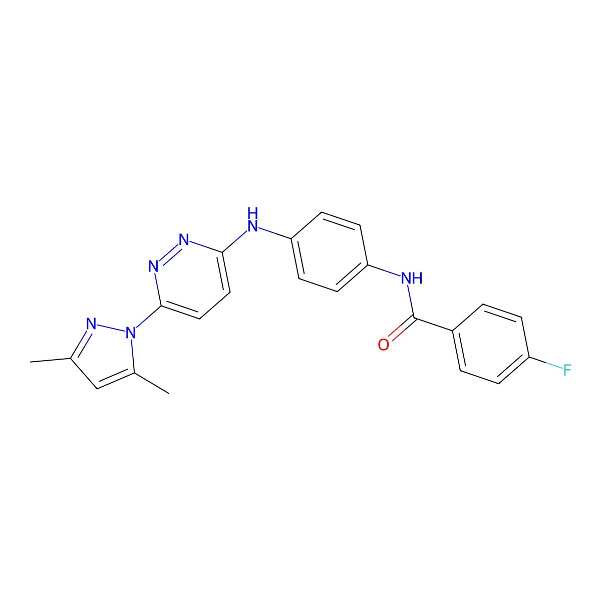N-(4-{[6-(3,5-dimethyl-1H-pyrazol-1-yl)pyridazin-3-yl]amino}phenyl)-4-fluorobenzamide molecular structure, CAS 1019097-91-6