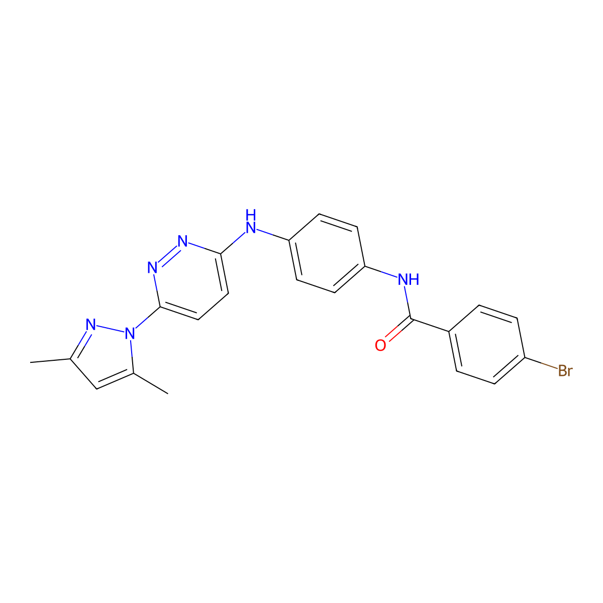 4-bromo-N-(4-{[6-(3,5-dimethyl-1H-pyrazol-1-yl)pyridazin-3-yl]amino}phenyl)benzamide molecular structure, CAS 1019098-06-6