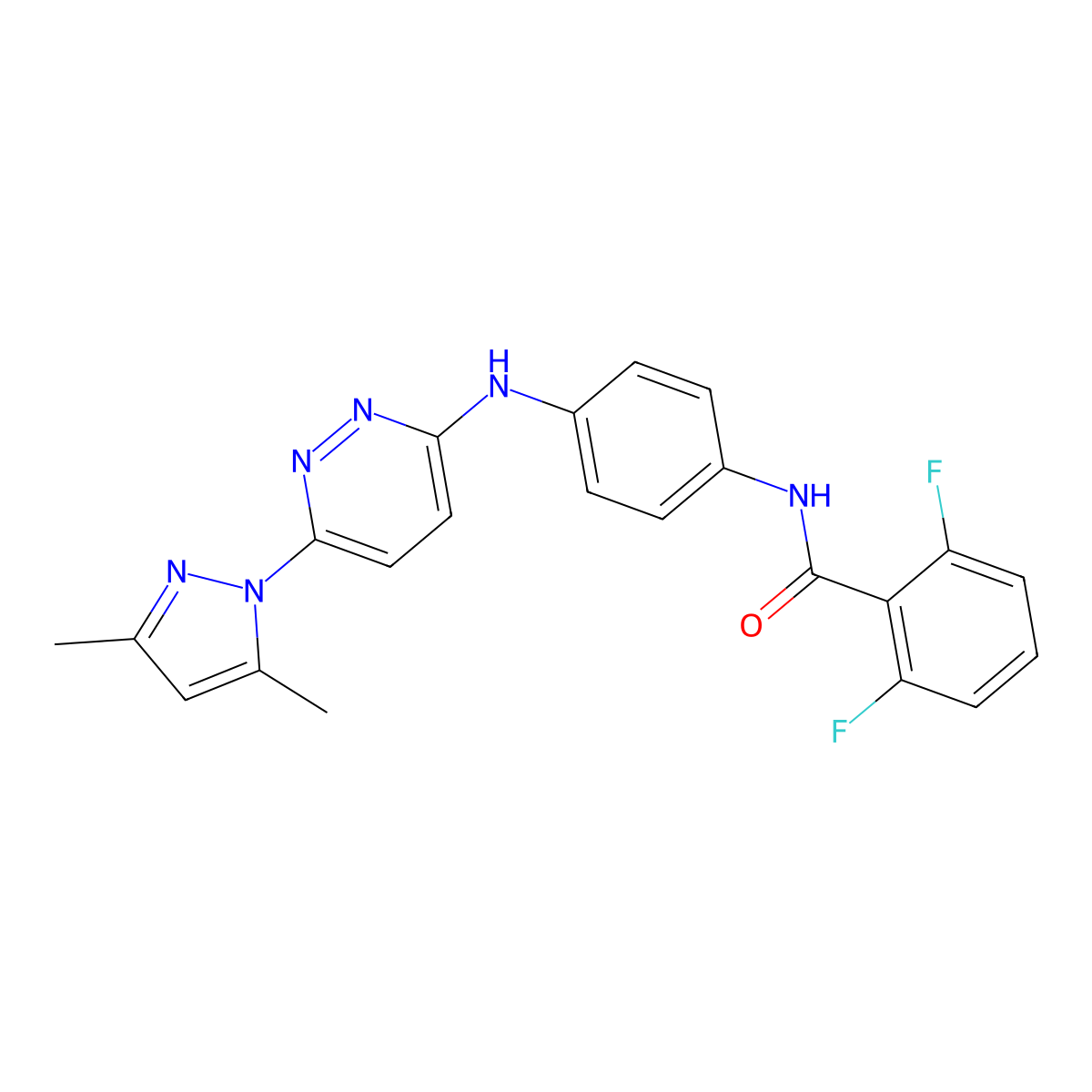 N-(4-{[6-(3,5-dimethyl-1H-pyrazol-1-yl)pyridazin-3-yl]amino}phenyl)-2,6-difluorobenzamide molecular structure, CAS 1019098-09-9