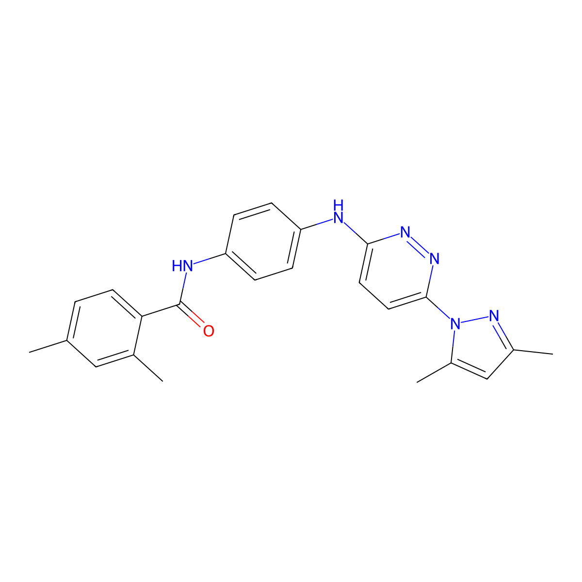 N-(4-{[6-(3,5-dimethyl-1H-pyrazol-1-yl)pyridazin-3-yl]amino}phenyl)-2,4-dimethylbenzamide molecular structure, CAS 1019098-36-2