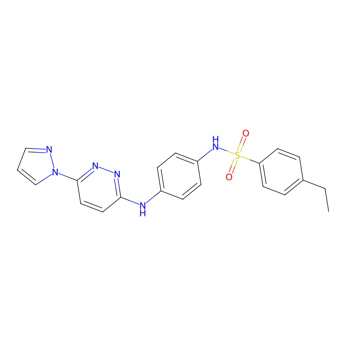 4-ethyl-N-(4-{[6-(1H-pyrazol-1-yl)pyridazin-3-yl]amino}phenyl)benzene-1-sulfonamide molecular structure, CAS 1019098-61-3
