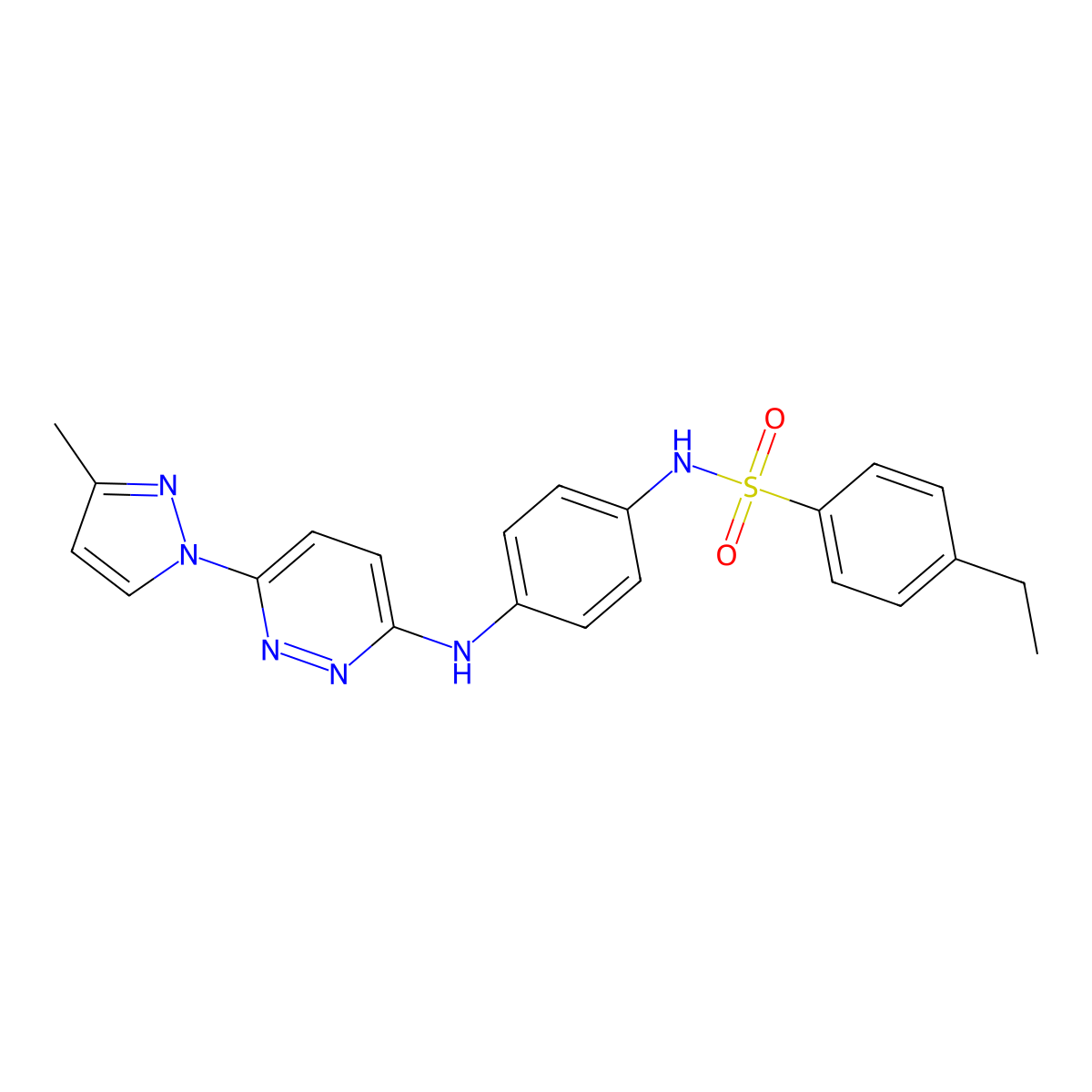 4-ethyl-N-(4-{[6-(3-methyl-1H-pyrazol-1-yl)pyridazin-3-yl]amino}phenyl)benzene-1-sulfonamide molecular structure, CAS 1019098-77-1