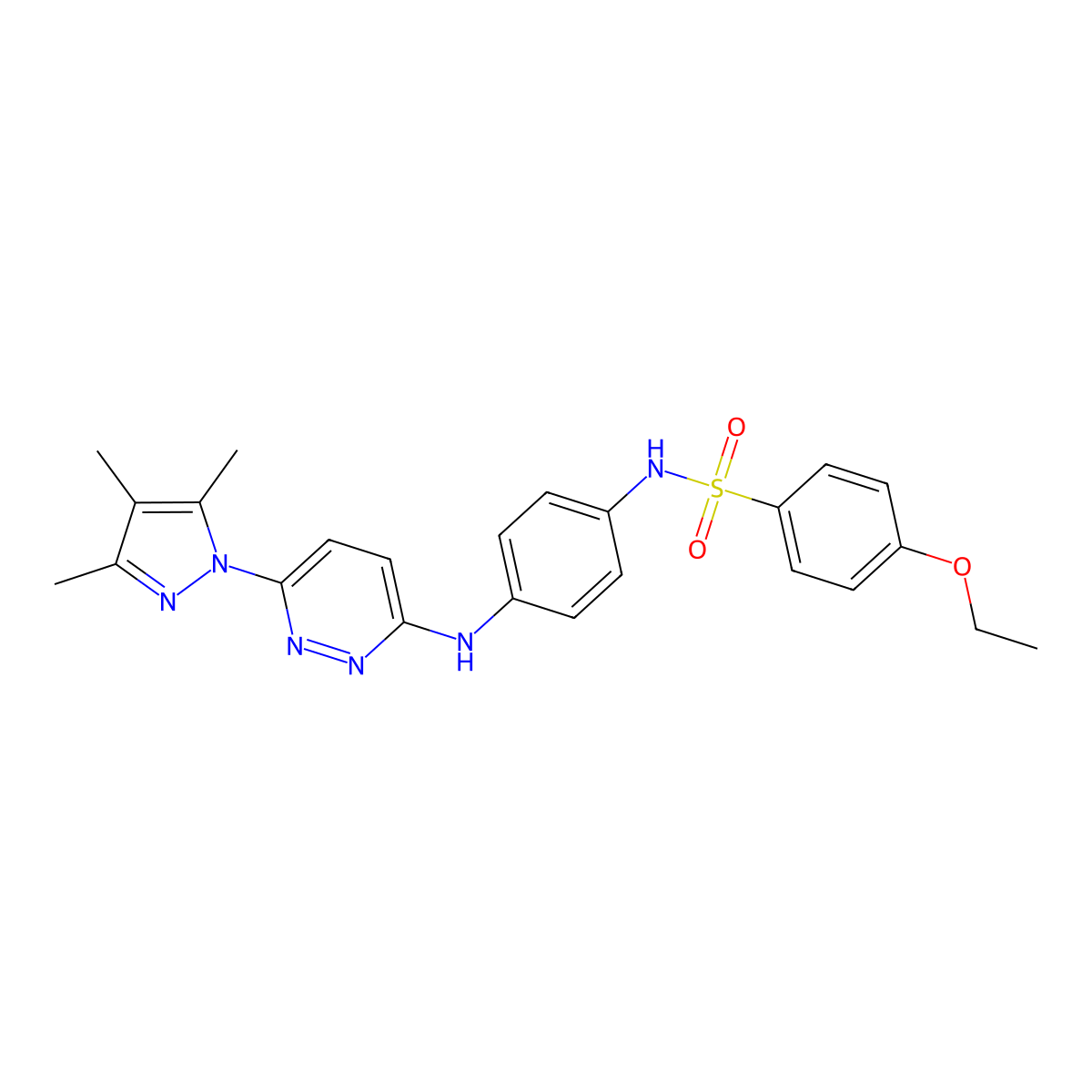 4-ethoxy-N-(4-{[6-(3,4,5-trimethyl-1H-pyrazol-1-yl)pyridazin-3-yl]amino}phenyl)benzene-1-sulfonamide molecular structure, CAS 1019098-89-5