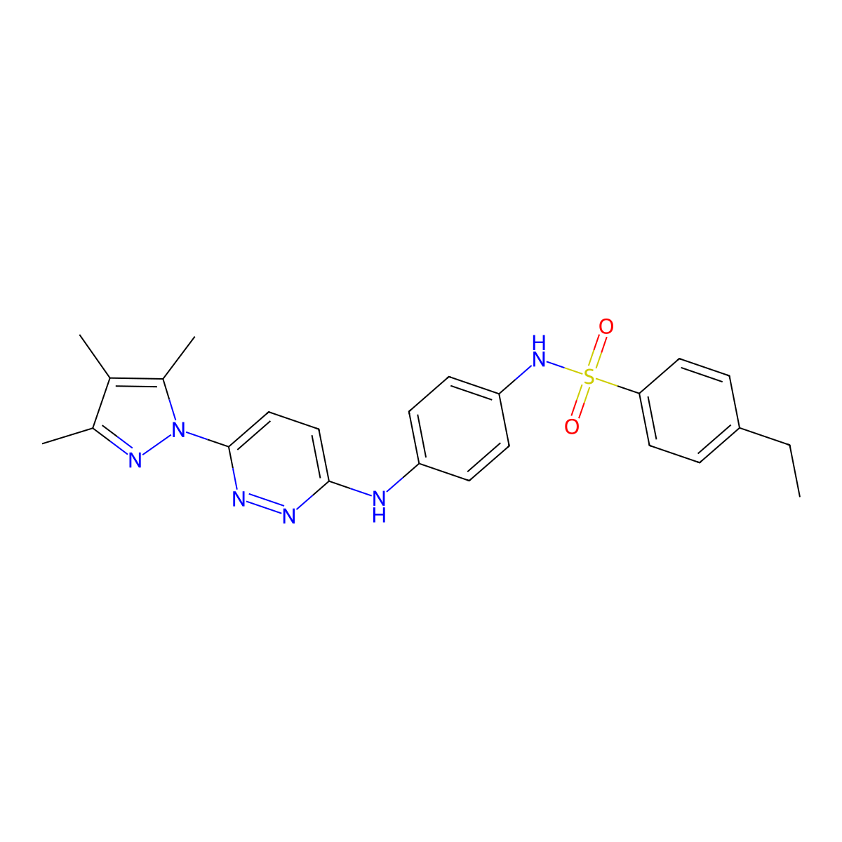 4-ethyl-N-(4-{[6-(3,4,5-trimethyl-1H-pyrazol-1-yl)pyridazin-3-yl]amino}phenyl)benzene-1-sulfonamide molecular structure, CAS 1019098-93-1