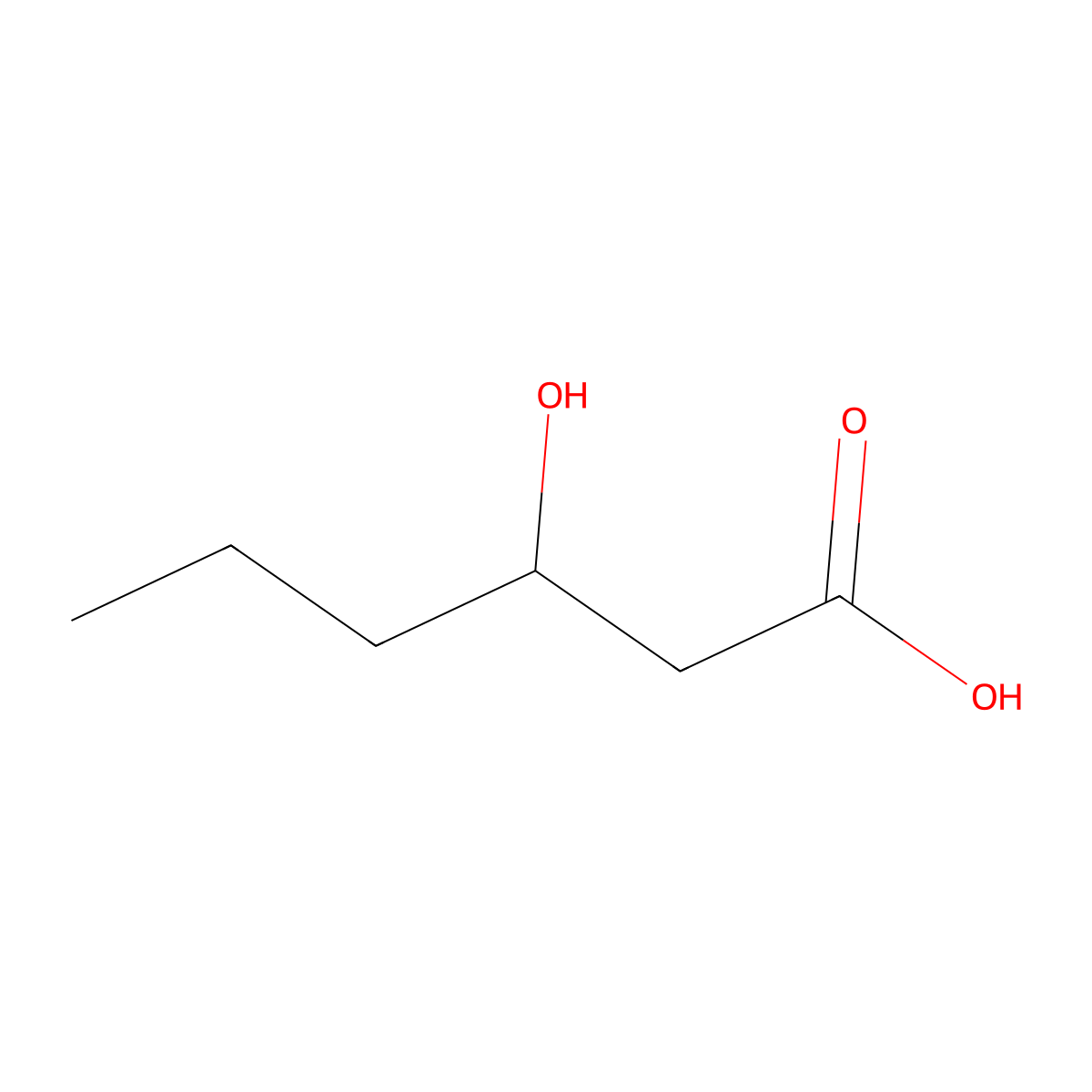 3-Hydroxyhexanoic acid molecular structure, CAS 10191-24-9