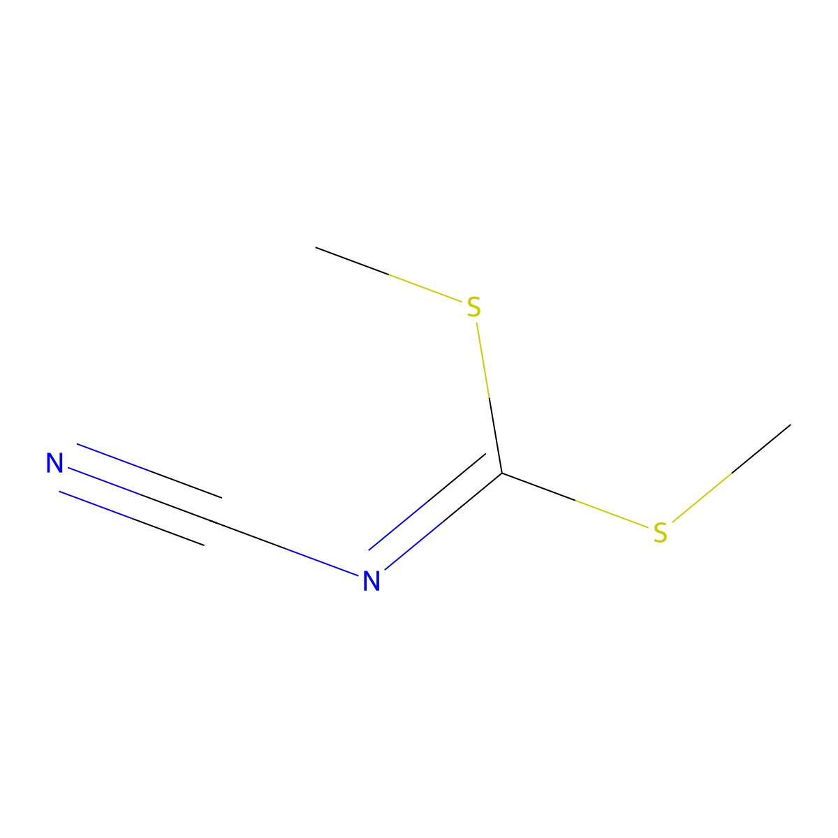 Dimethyl N-cyanodithioiminocarbonate molecular structure, CAS 10191-60-3