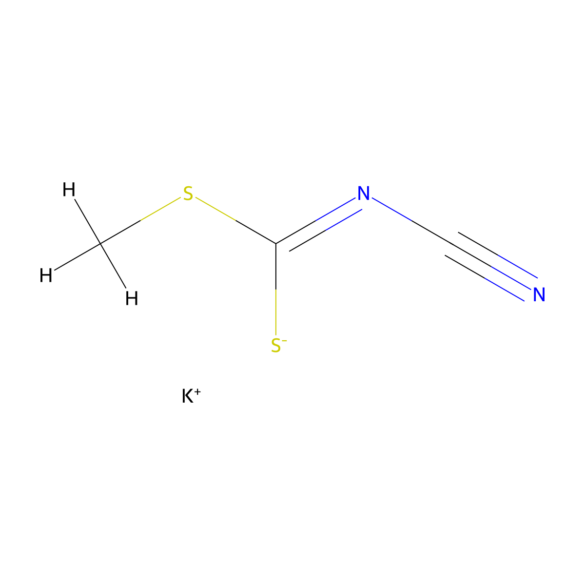 Potassium methyl N-cyanodithioimidocarbonate molecular structure, CAS 10191-61-4