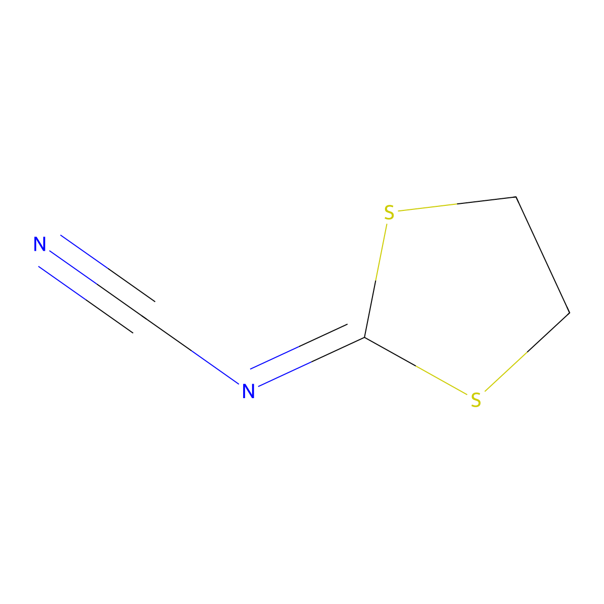 1,3-Dithiolan-2-ylidenecyanamide molecular structure, CAS 10191-72-7