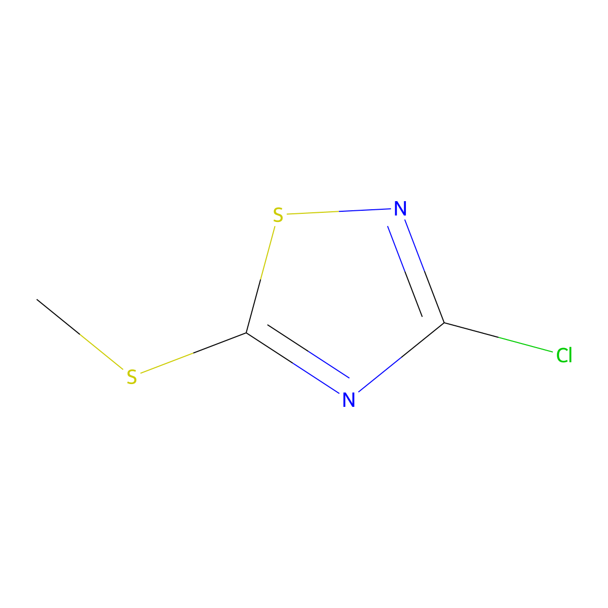 3-Chloro-5-methylthio-1,2,4-thiadiazole molecular structure, CAS 10191-90-9