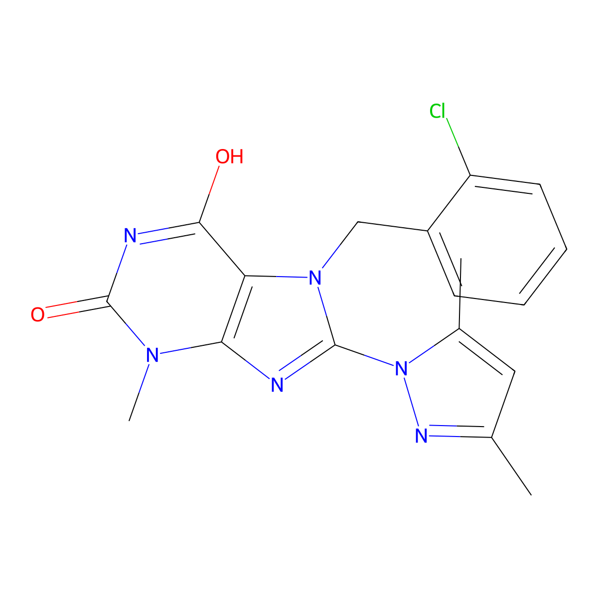 7-(2-chlorobenzyl)-8-(3,5-dimethyl-1H-pyrazol-1-yl)-3-methyl-1H-purine-2,6(3H,7H)-dione molecular structure, CAS 1019100-09-4