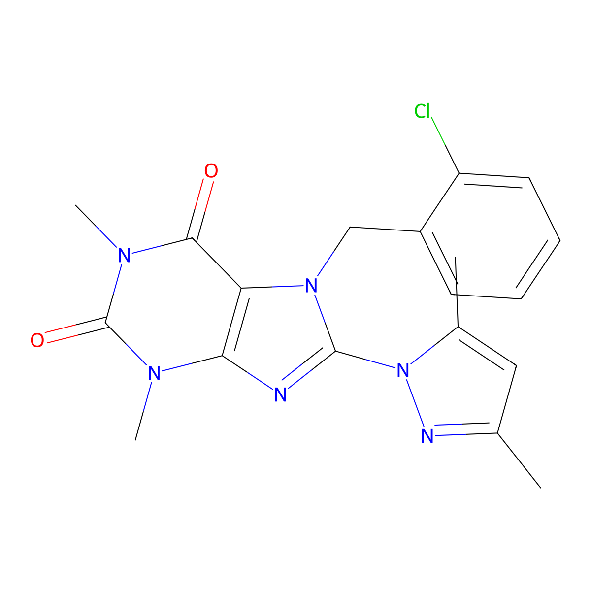 7-(2-chlorobenzyl)-8-(3,5-dimethyl-1H-pyrazol-1-yl)-1,3-dimethyl-1H-purine-2,6(3H,7H)-dione molecular structure, CAS 1019100-20-9