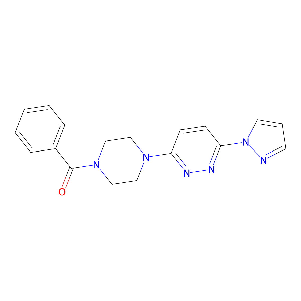 3-(4-benzoylpiperazin-1-yl)-6-(1H-pyrazol-1-yl)pyridazine molecular structure, CAS 1019100-38-9