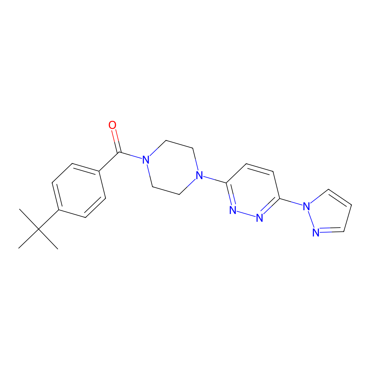 3-[4-(4-tert-butylbenzoyl)piperazin-1-yl]-6-(1H-pyrazol-1-yl)pyridazine molecular structure, CAS 1019100-44-7