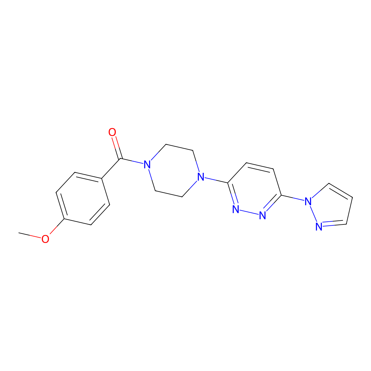3-[4-(4-methoxybenzoyl)piperazin-1-yl]-6-(1H-pyrazol-1-yl)pyridazine molecular structure, CAS 1019100-46-9