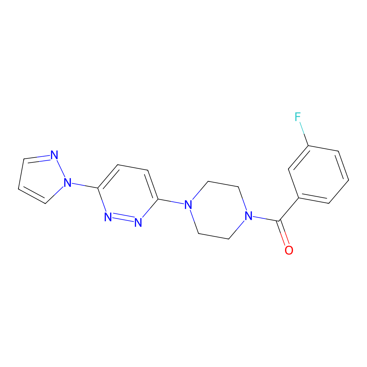 3-[4-(3-fluorobenzoyl)piperazin-1-yl]-6-(1H-pyrazol-1-yl)pyridazine molecular structure, CAS 1019100-54-9