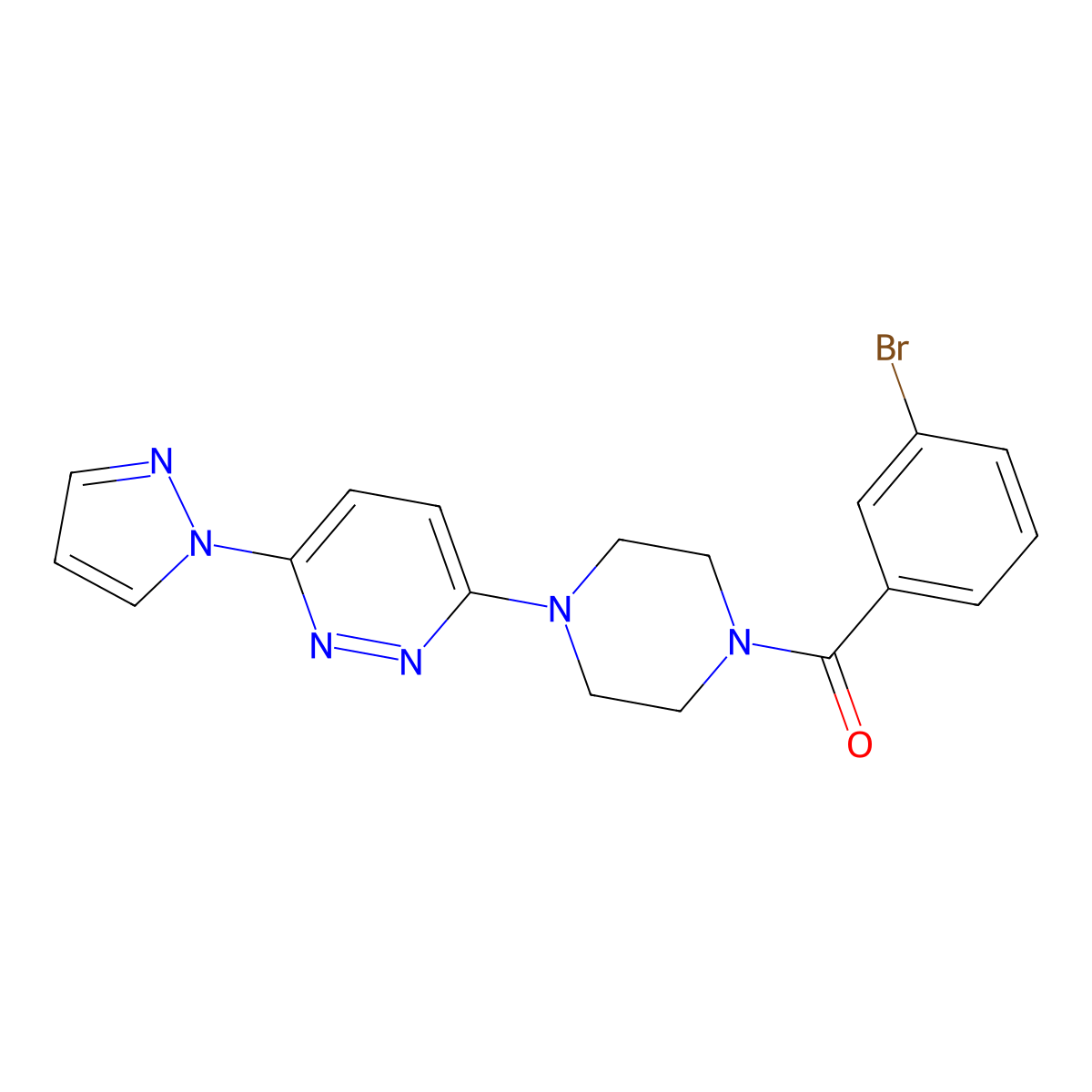 3-[4-(3-bromobenzoyl)piperazin-1-yl]-6-(1H-pyrazol-1-yl)pyridazine molecular structure, CAS 1019100-60-7