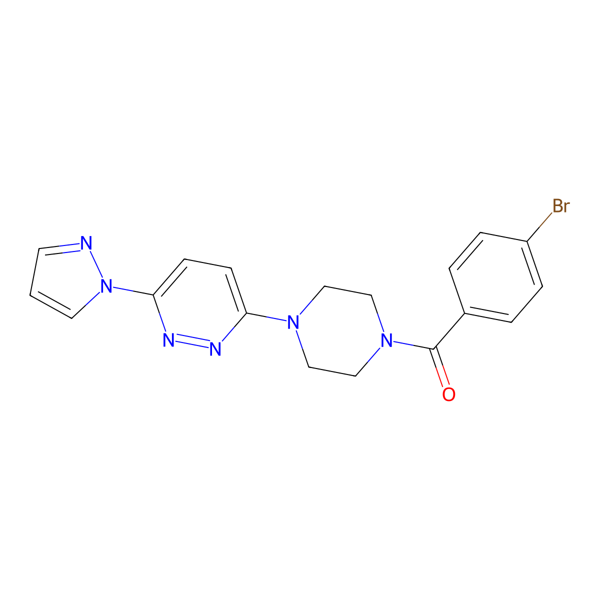 3-[4-(4-bromobenzoyl)piperazin-1-yl]-6-(1H-pyrazol-1-yl)pyridazine molecular structure, CAS 1019100-61-8