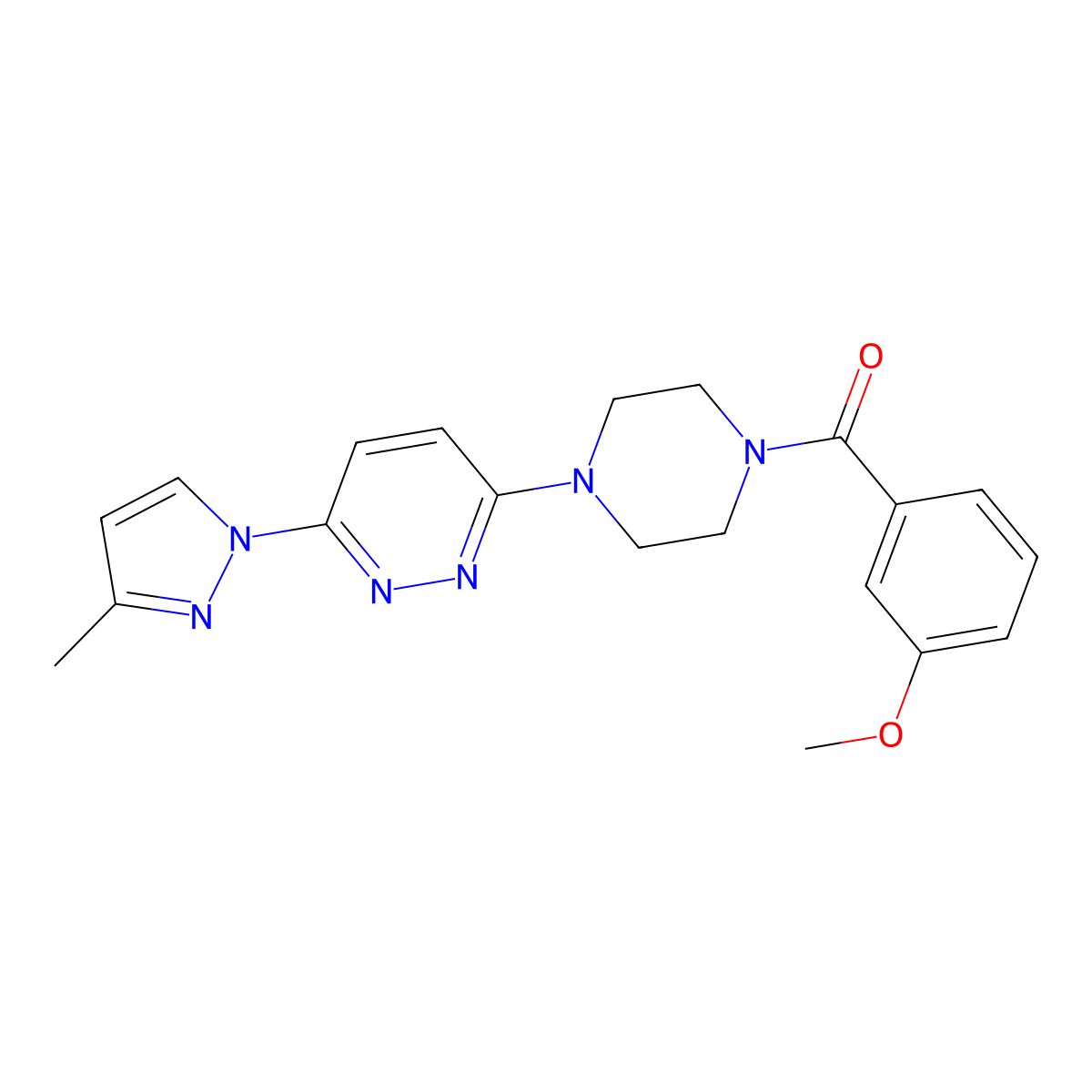 3-[4-(3-methoxybenzoyl)piperazin-1-yl]-6-(3-methyl-1H-pyrazol-1-yl)pyridazine molecular structure, CAS 1019100-90-3