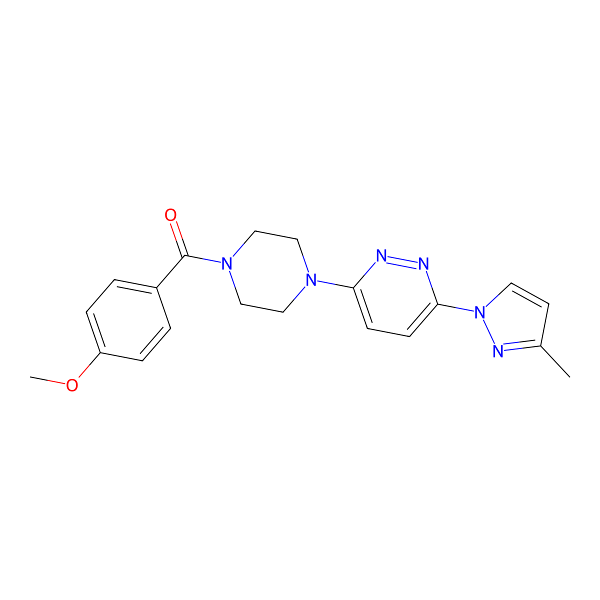 3-[4-(4-methoxybenzoyl)piperazin-1-yl]-6-(3-methyl-1H-pyrazol-1-yl)pyridazine molecular structure, CAS 1019100-91-4